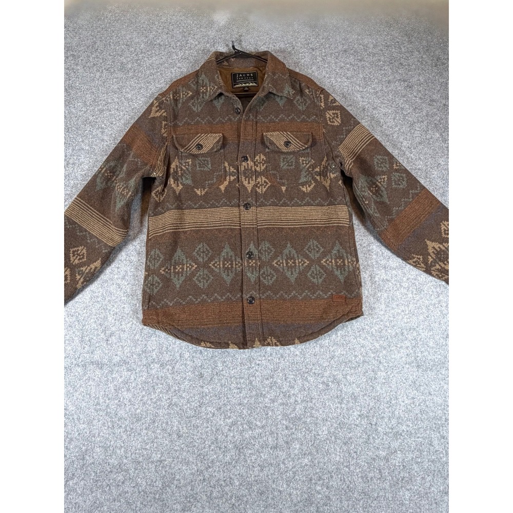 Jachs New York Shirt Jacket Mens M Brown Wool Blend Southwestern 1417743